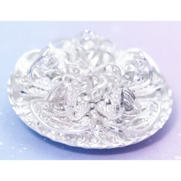 Vintage Intricate Pattern Mandala Stylish Aluminum Clip by Western Germany J32 - Picture 2 of 3